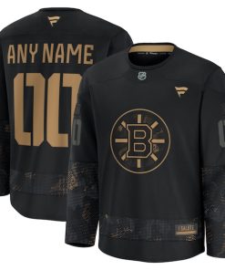 Boston Bruins  2024 Military Appreciation Personalized Long Sleeve Practice Jersey - Black