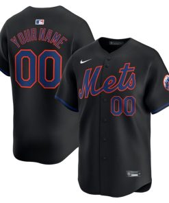 New York Mets Nike  Alternate Limited Custom Jersey?¨C Black