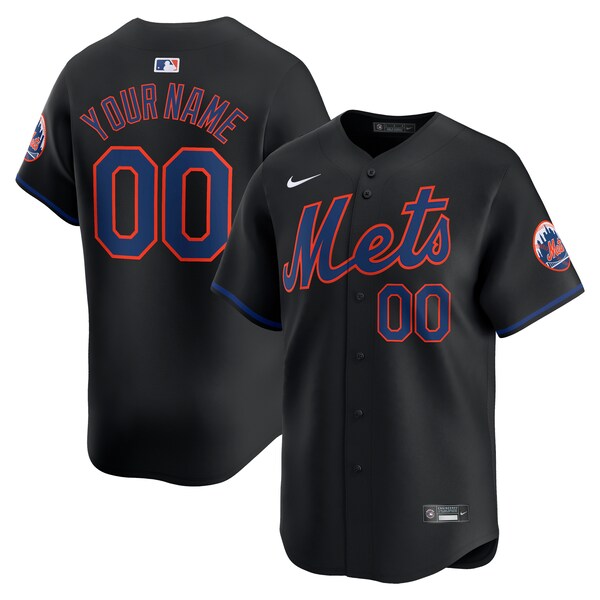New York Mets Nike Alternate Limited Custom Jersey?ยจC Black