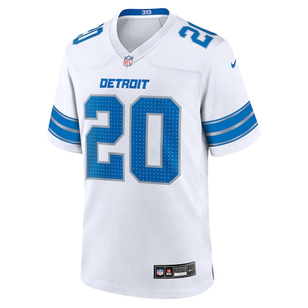 Barry Sanders Detroit Lions Nike Retired Player Game Jersey - White/Black/Blue - Image 4