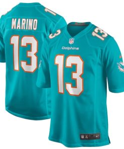 Alternative view of Dan Marino Miami Dolphins Nike Game Retired Player Jersey - Aqua/White