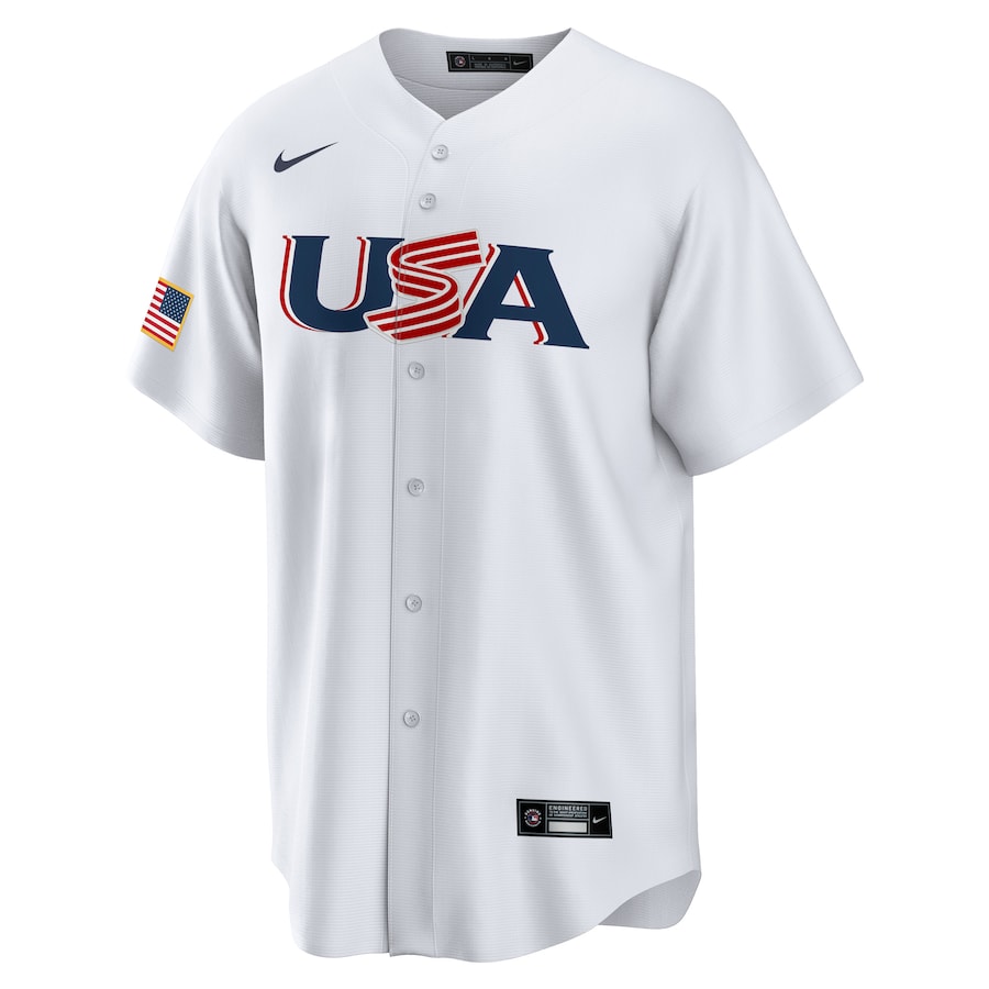 USA Baseball Nike 2023 World Baseball Classic Replica Jersey - White - Image 2