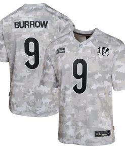 Joe Burrow Cincinnati Bengals Nike Youth 2024 Salute to Service Game Jersey - Arctic Camo