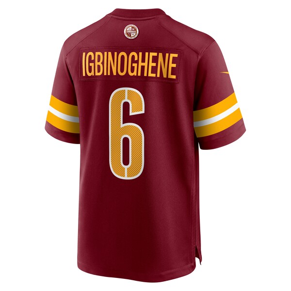 Noah Igbinoghene Washington Commanders Nike Team Game Jersey - Burgundy - Image 3