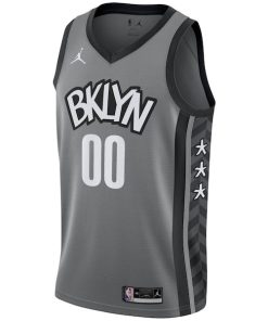 Alternative view of Brooklyn Nets Jordan Brand Swingman Custom Jersey - Statement Edition - Gray