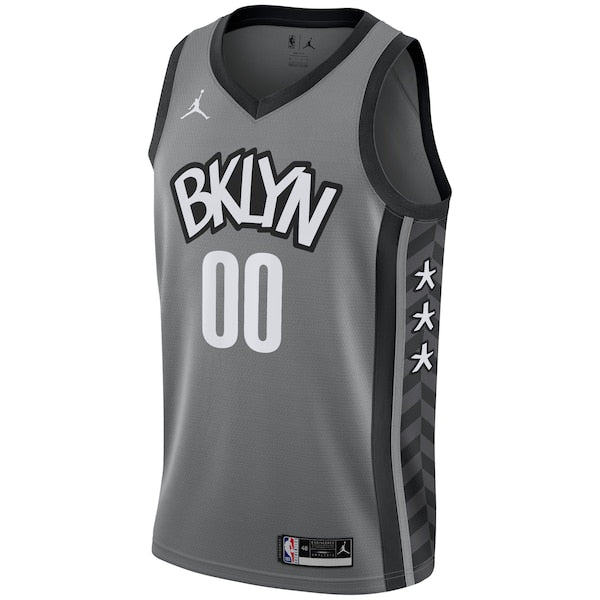 Brooklyn Nets Jordan Brand Swingman Custom Jersey - Statement Edition - Gray - Image 2