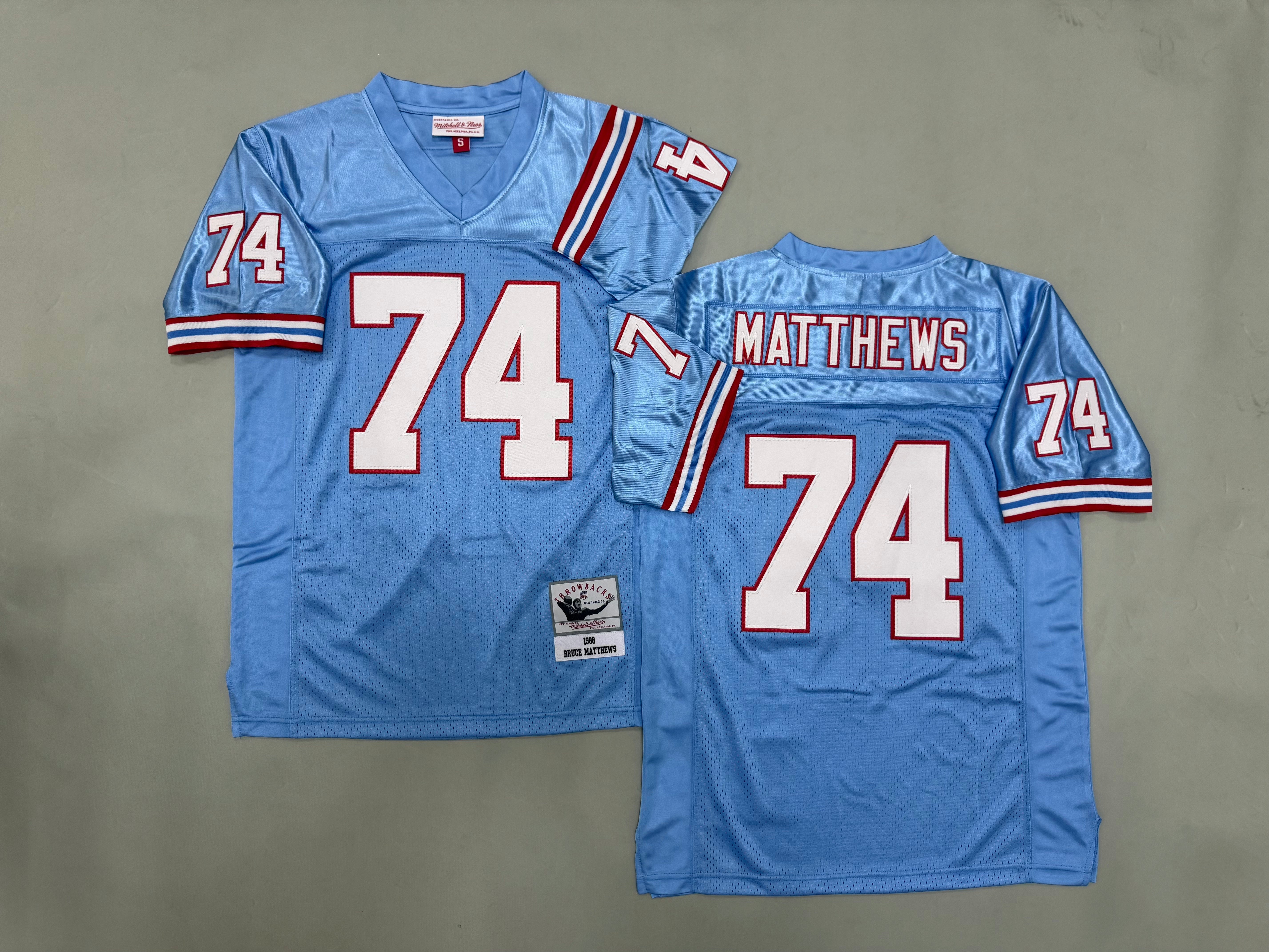 Bruce Matthews Houston Oilers Authentic Throwback Retired Player Jersey