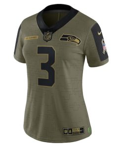 Alternative view of Russell Wilson Seattle Seahawks Nike Women's 2021 Salute To Service Limited Player Jersey - Olive