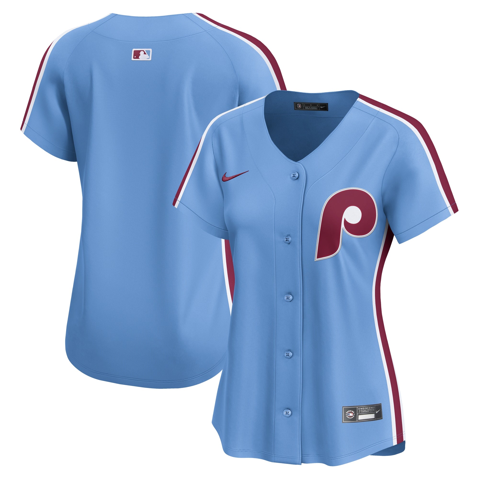 Philadelphia Phillies Nike Women's Home Limited Jersey - White/Light Blue - Image 5