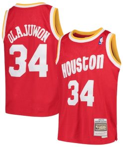 Hakeem Olajuwon Houston Rockets Youth Swingman Throwback Jersey - Red