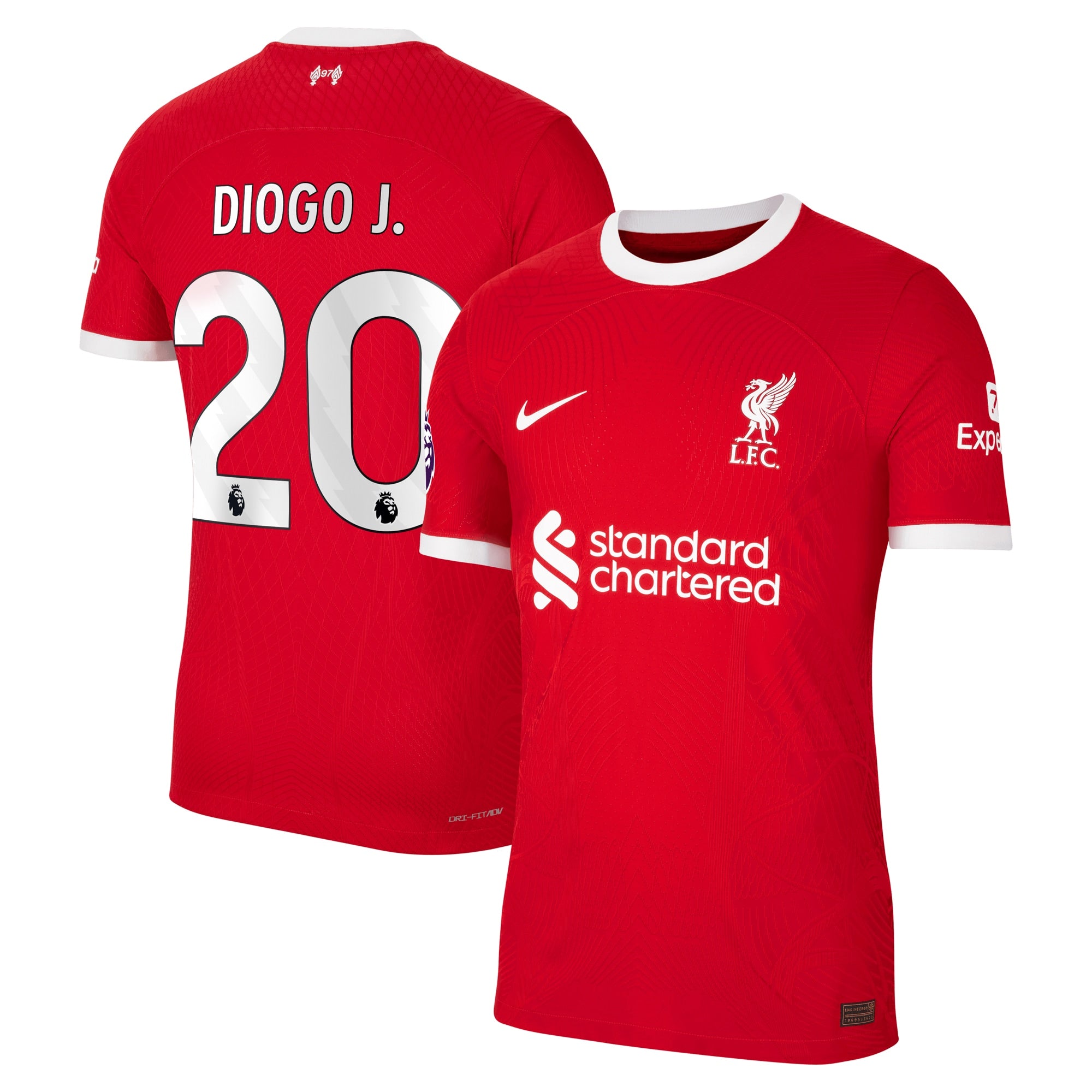 Diogo Jota Liverpool Nike 2023/24 Away Authentic Player Jersey - White/Red - Image 5