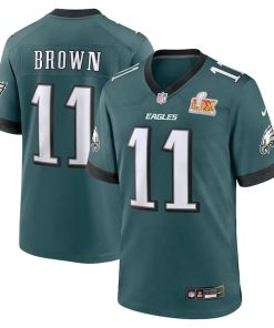 A.J. Brown Philadelphia Eagles Nike Super Bowl LIX Game Player Jersey - Midnight Green