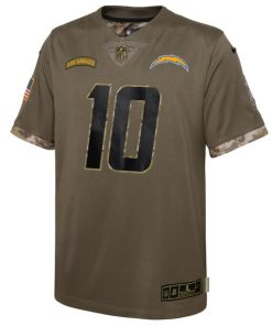 Alternative view of Justin Herbert Los Angeles Chargers Nike Youth 2022 Salute To Service Player Limited Jersey - Olive