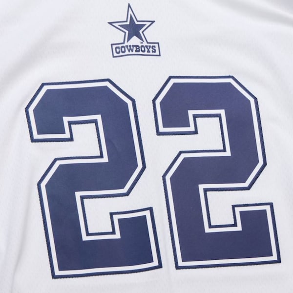 Emmitt Smith Dallas Cowboys 1994 Alternate Legacy Replica Jersey - White - Image 3