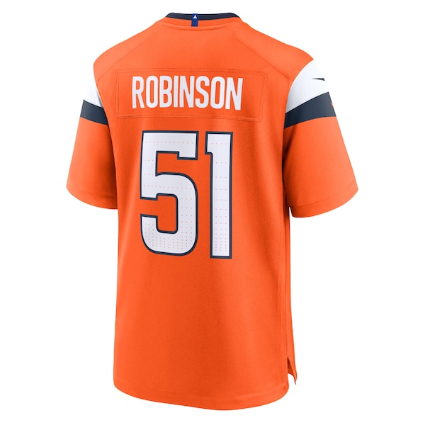 Que Robinson Denver Broncos Nike Team Game Jersey - Orange - Image 3