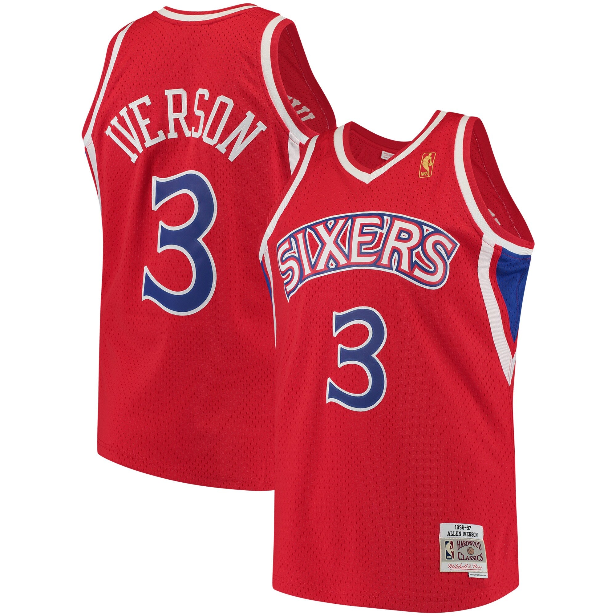 Allen Iverson Philadelphia 76ers 2003/2004 Hardwood Classics Swingman Jersey - White/Red - Image 5