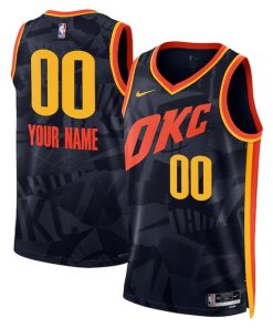 Oklahoma City Thunder Nike Unisex 2023/24 Custom Swingman Jersey - Navy - City Edition