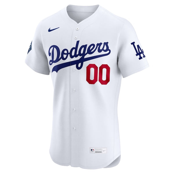 Los Angeles Dodgers Nike Home Elite Sponsor Patch Custom Jersey - White - Image 2