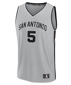Alternative view of Stephon Castle San Antonio Spurs  Youth  Fast Break Jersey - Statement Edition - Silver