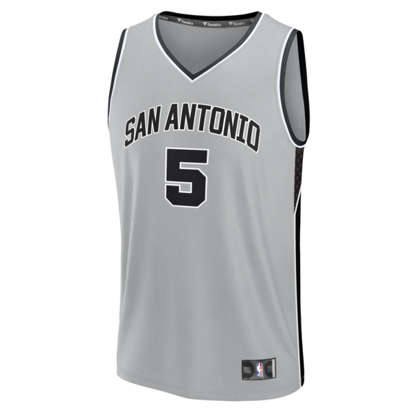 Stephon Castle San Antonio Spurs Youth Fast Break Jersey - Statement Edition - Silver - Image 2