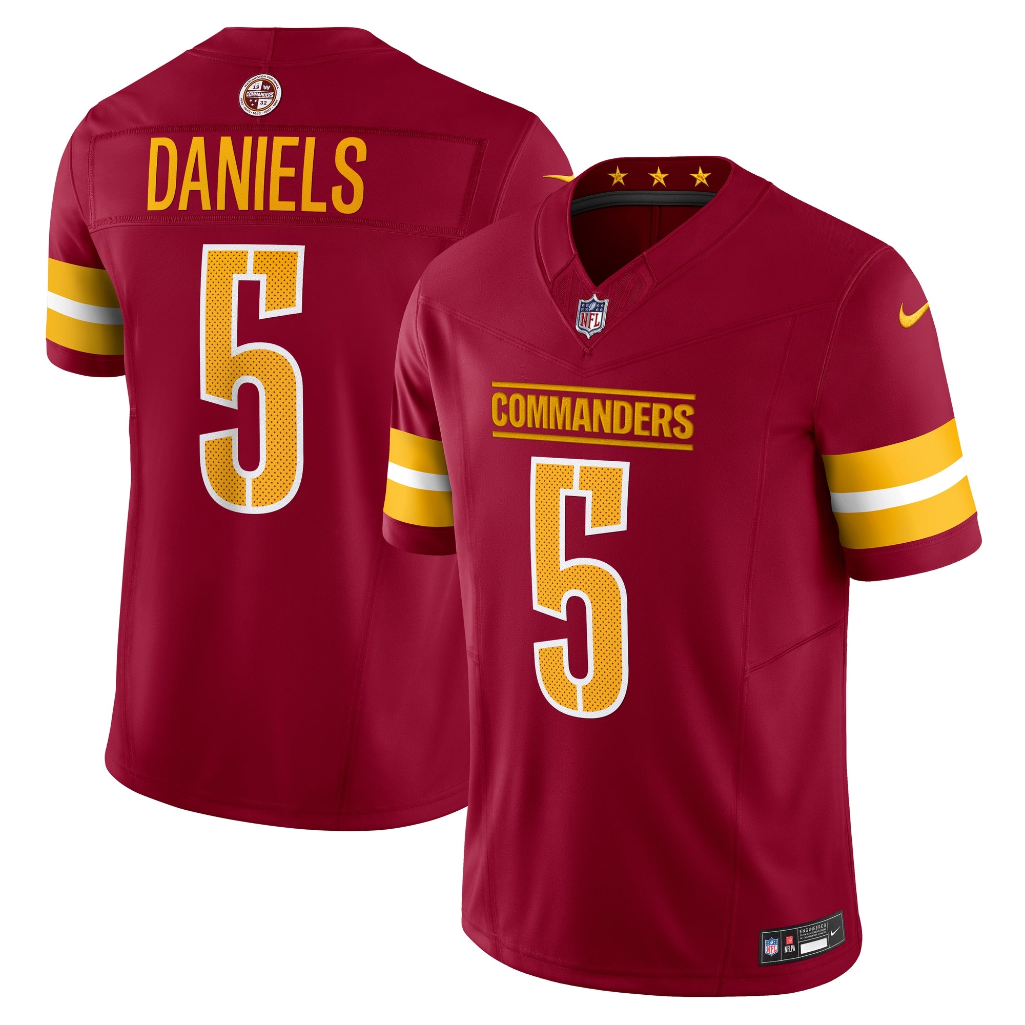Jayden Daniels Washington Commanders Nike Vapor F.U.S.E. Limited Super Bowl Era Jersey - White/Black/Burgundy - Image 3