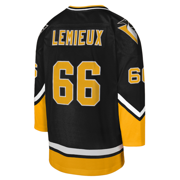 Mario Lemieux Pittsburgh Penguins Youth 1992/93 Captain Patch Blue Line Player Jersey - Gold - Image 3