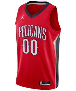 Alternative view of New Orleans Pelicans Jordan Brand Swingman Custom Jersey - Statement Edition - Red