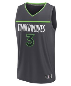 Alternative view of Jaden McDaniels Minnesota Timberwolves  Youth Fast Break Replica Player Jersey - Statement Edition - Black