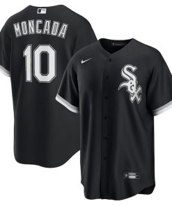 Alternative view of Yoan Moncada Chicago White Sox Nike Alternate Replica Player Name Jersey - Black/White
