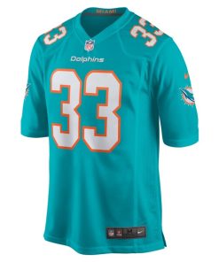 Alternative view of Lamical Perine Miami Dolphins Nike Home Game Player Jersey - Aqua