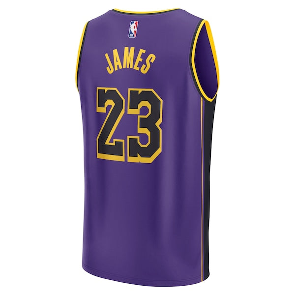 LeBron James Los Angeles Lakers 2022/23 Fast Break Replica Jersey - Statement Edition - Purple - Image 3