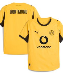 Borussia Dortmund Puma 2025/26 Cup Authentic Jersey - Yellow/Gray