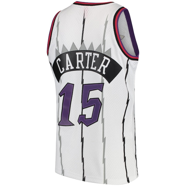 Vince Carter Toronto Raptors 1998/99 Hardwood Classics Swingman Jersey - White/Purple - Image 4
