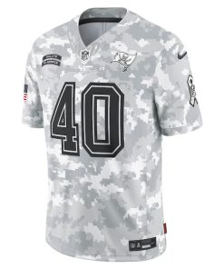 Alternative view of Mike Alstott Tampa Bay Buccaneers Nike 2024 Salute to Service Retired Player Limited Jersey - Arctic Camo
