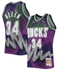Ray Allen Milwaukee Bucks Hardwood Classics 2000/01 Hyper Hoops Swingman Jersey - Purple