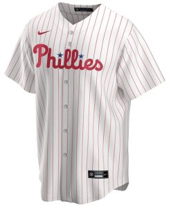 Alternative view of Philadelphia Phillies Nike Home Replica Custom Jersey - White