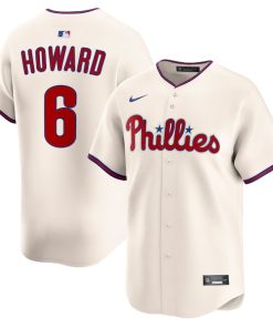 Alternative view of Ryan Howard Philadelphia Phillies Nike Alternate 2 Retired Limited Player Jersey - Cream/White