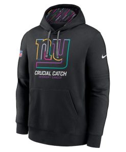 Alternative view of New York Giants Nike 2024 NFL Crucial Catch Club Pullover Hoodie - Black
