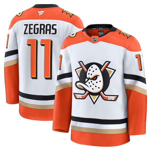 Trevor Zegras Anaheim Ducks Away Premium Jersey - White/Orange