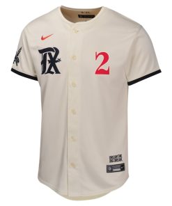 Alternative view of Marcus Semien Texas Rangers Nike Youth City Connect Limited Player Jersey - Natural