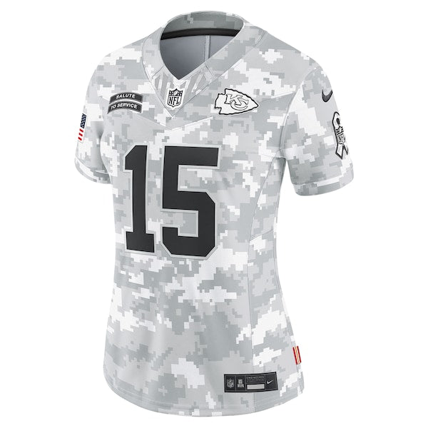Patrick Mahomes Kansas City Chiefs Nike Women's 2024 Salute to Service Limited Jersey - Arctic Camo - Image 2