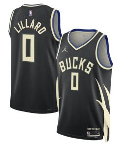 Damian Lillard Milwaukee Bucks Jordan Brand Unisex Swingman Player Jersey - Statement Edition - Black