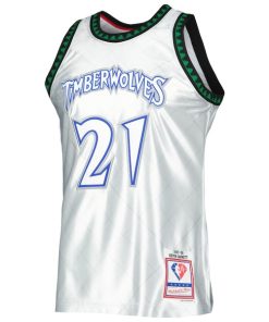 Alternative view of Kevin Garnett Minnesota Timberwolves 1997/98 Hardwood Classics 75th Anniversary Swingman Jersey - Platinum