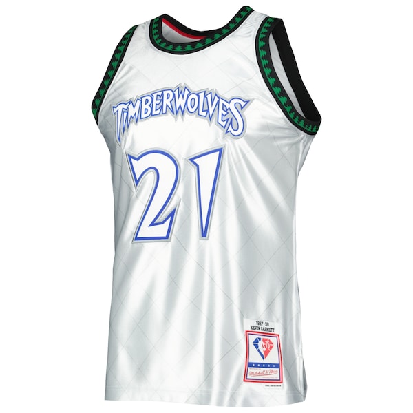 Kevin Garnett Minnesota Timberwolves 1997/98 Hardwood Classics 75th Anniversary Swingman Jersey - Platinum - Image 2