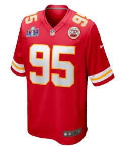 Alternative view of Chris Jones Kansas City Chiefs Nike Super Bowl LVIII Game Jersey - Red