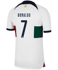 Alternative view of Cristiano Ronaldo Portugal National Team Nike 2022/23 Home Vapor Match Jersey - White