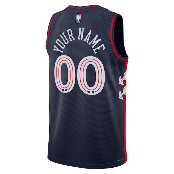 Philadelphia 76ers Nike Unisex 2023/24 Custom Swingman Jersey - Navy - City Edition - Image 3