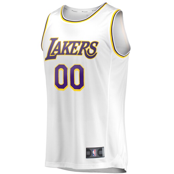 Los Angeles Lakers Youth Fast Break Replica Custom Jersey - Association Edition - White - Image 2