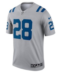Alternative view of Jonathan Taylor Indianapolis Colts Nike Inverted Legend Jersey - Gray