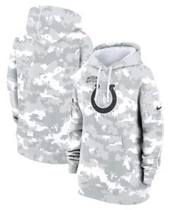 Indianapolis Colts Nike Women's 2024 Salute To Service Club Fleece Pullover Hoodie - Arctic Camo